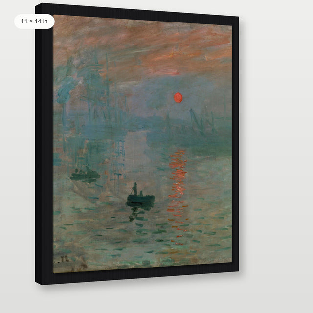 Monet - Impression, Sunrise, Black Floater Frame