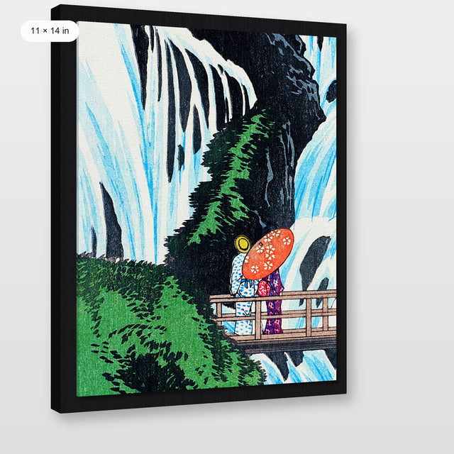 Takahashi - Shiragumo Waterfall, Black Floater Frame