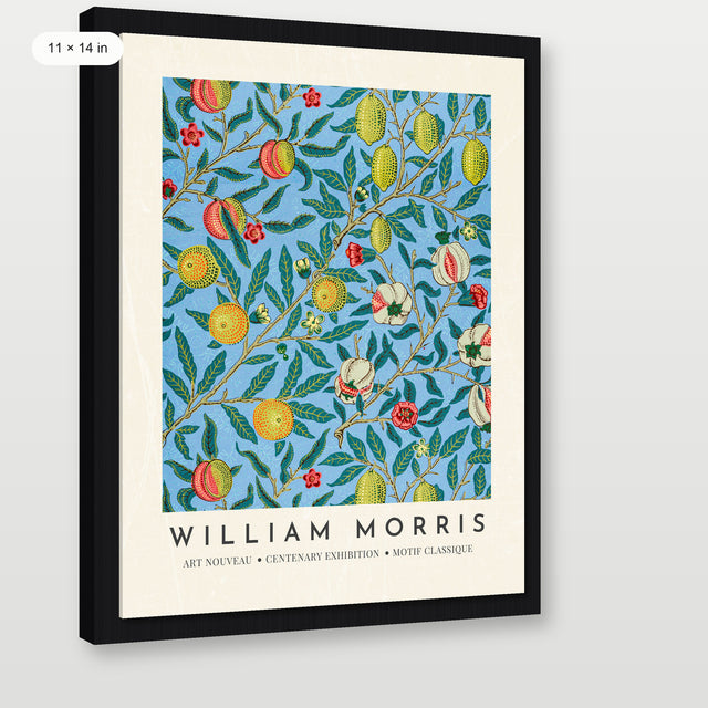 William Morris - Four Fruits, Black Floater Frame