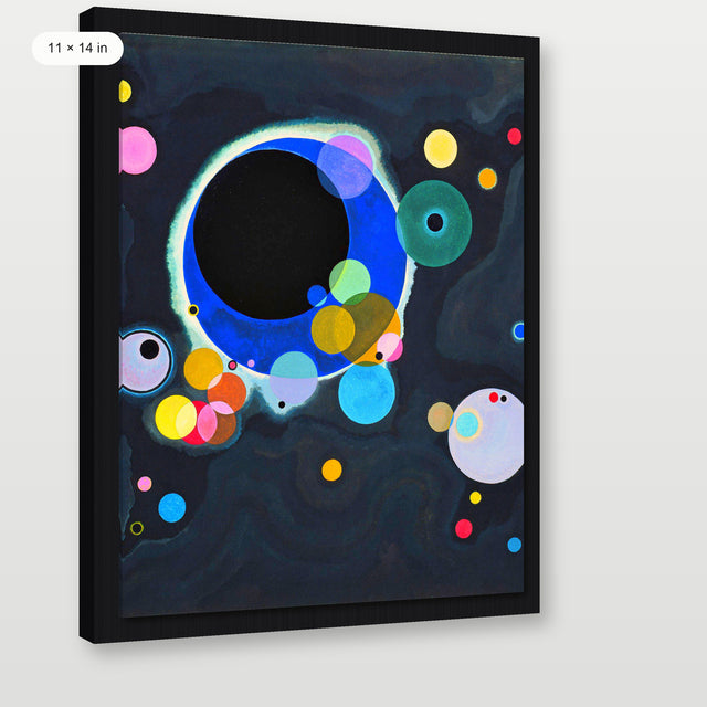 Kandinsky - Several Circles, Black Floater Frame