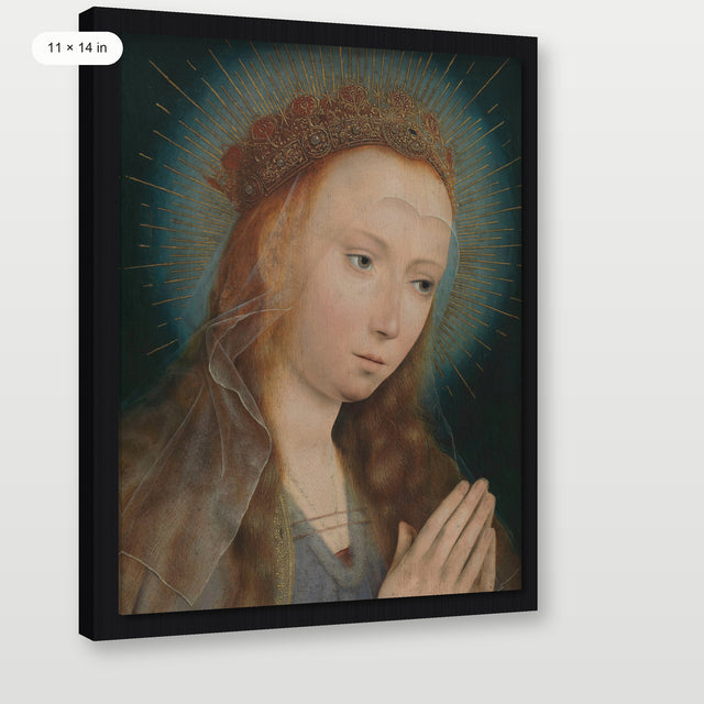 Virgin Mary Prayer, Black Floater Frame