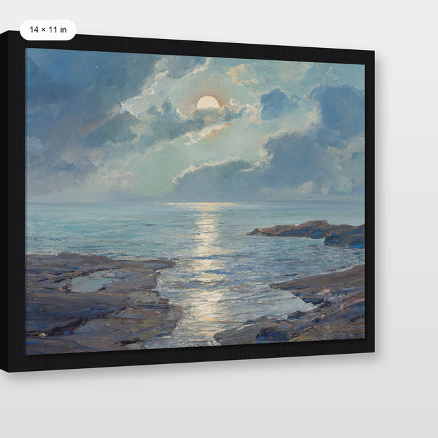 Moon Reflection Meditation, Black Floater Frame