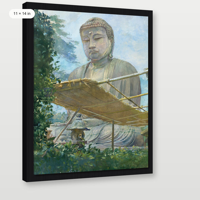 Buddha Meditation, Black Floater Frame