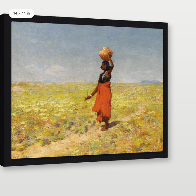Native American Girl, Black Floater Frame