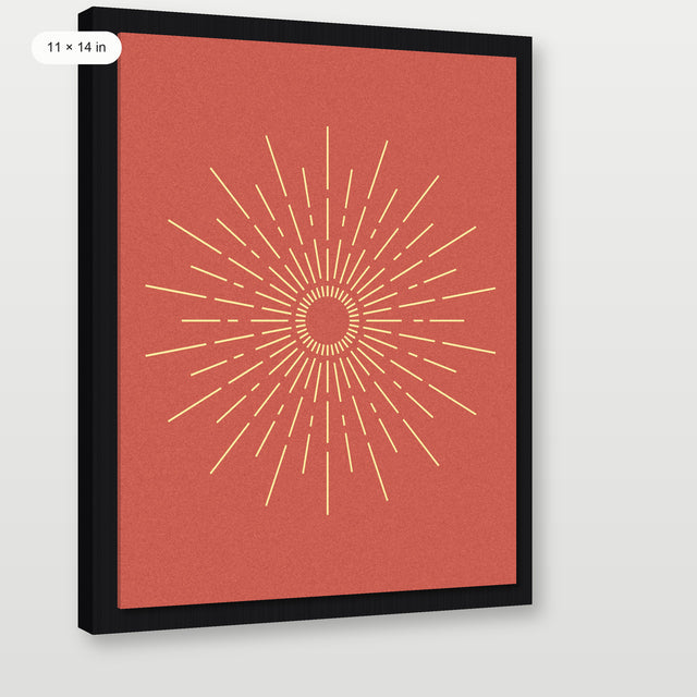 Golden Sunburst, Black Floater Frame