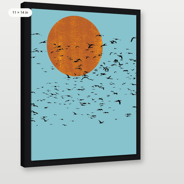 Rising Sun Flock, Black Floater Frame