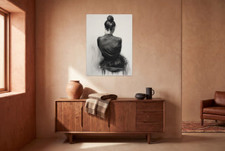 Seated Woman: Charcoal Elegance