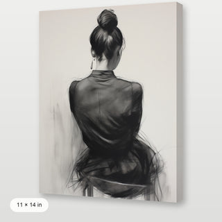 Seated Woman: Charcoal Elegance
