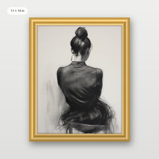 Seated Woman: Charcoal Elegance