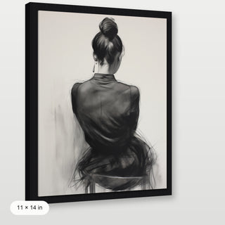 Seated Woman: Charcoal Elegance