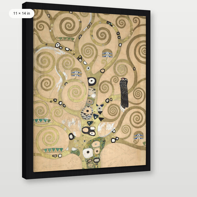 Klimt - The Tree of Life, Black Floater Frame