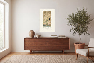 The Tree of Life gallery poster print hanging unframed in a modern living room