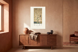 The Tree of Life gallery poster print hanging unframed in a southwestern style room