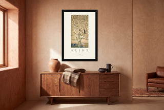 The Tree of Life gallery poster print in a black frame in a southwestern style room