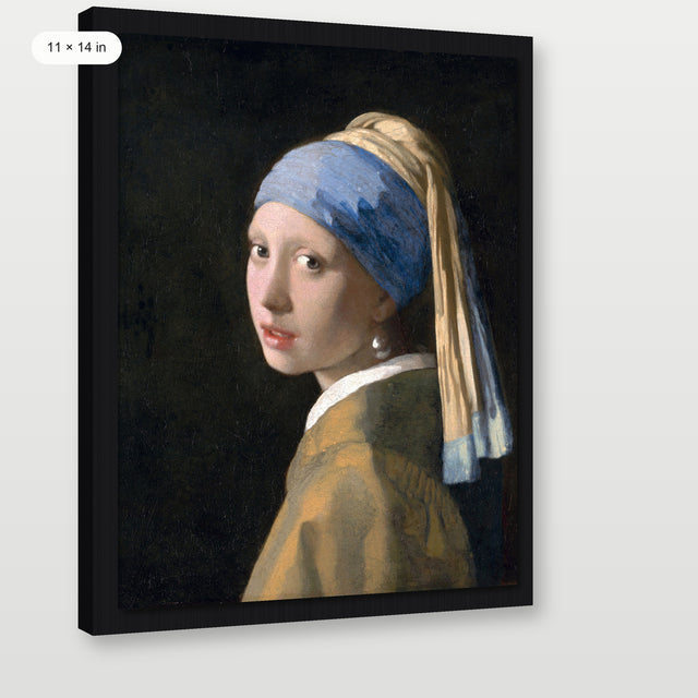 Vermeer - Girl With Pearl Earring P1, Black Floater Frame