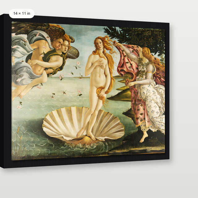 Botticelli - the Birth of Venus, Black Floater Frame