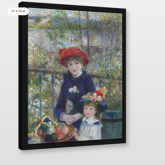 Renoir - Two Sisters (On the Terrace), Black Floater Frame