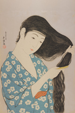 Woman Combing Her Hair full bleed print, 2:3 sheet