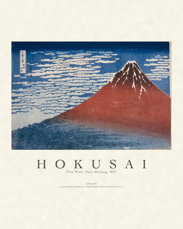 Hokusai - Red Fuji (Fine Wind, Clear Morning), Gallery Style