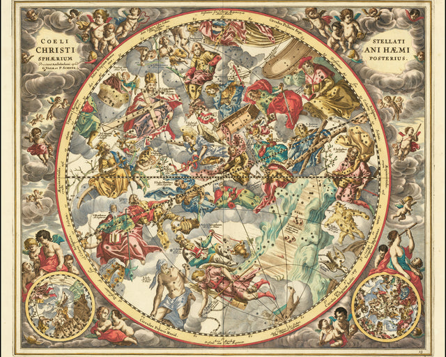 Cellarius - Harmonia Macrocosmica Celestial Chart, Full Bleed