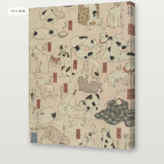 Kuniyoshi - Cats of the Fifty-three Stations, Gallery Wrap