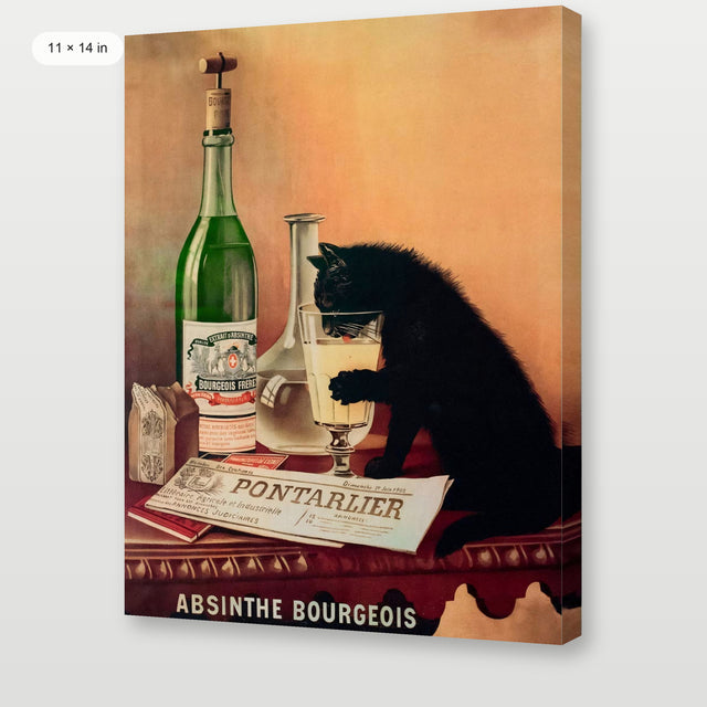 Absinthe Bourgeoise Black Cat, Gallery Wrap