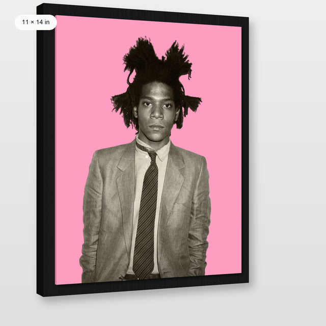 Basquiat - Portrait Pink, Black Floater Frame
