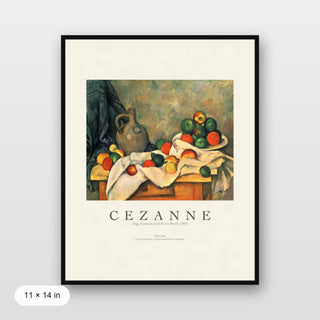 Cezanne - Jug, Curtain And Fruit Bowl