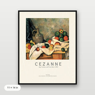 Cezanne - Jug, Curtain And Fruit Bowl