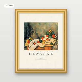 Cezanne - Jug, Curtain And Fruit Bowl