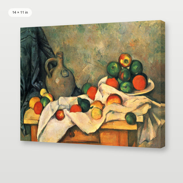 Cezanne - Jug, Curtain And Fruit Bowl, Gallery Wrap