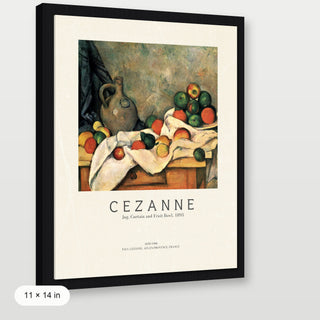 Cezanne - Jug, Curtain And Fruit Bowl