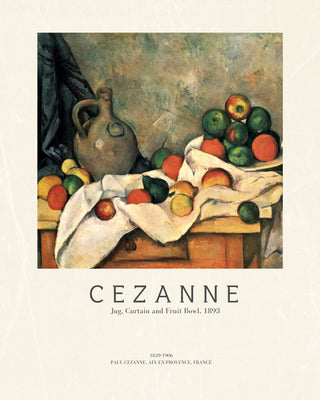 Cezanne - Jug, Curtain And Fruit Bowl