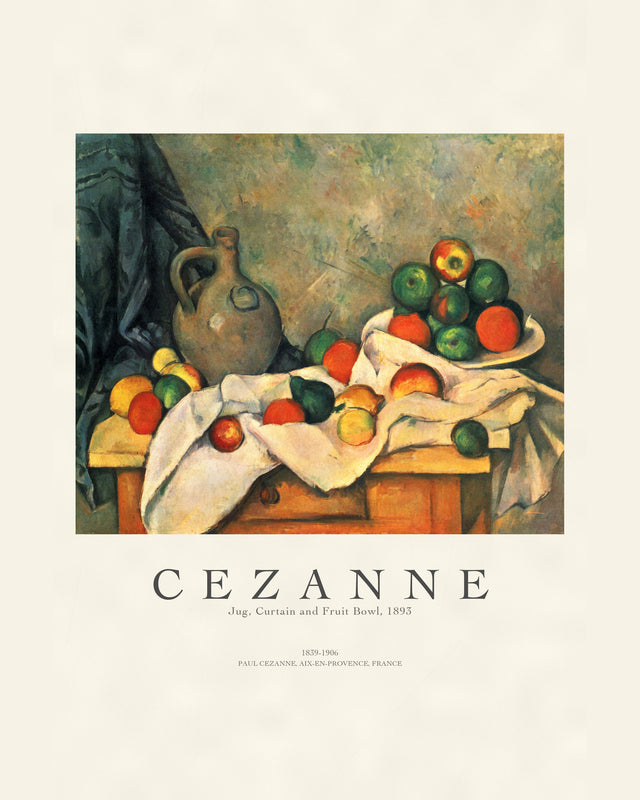 Cezanne - Jug, Curtain And Fruit Bowl, Gallery Style