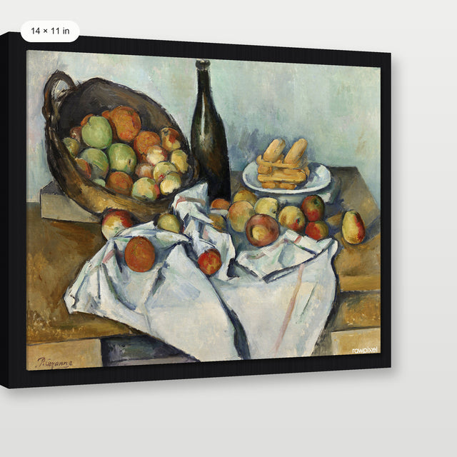 Cezanne - The Basket Of Apples, Black Floater Frame