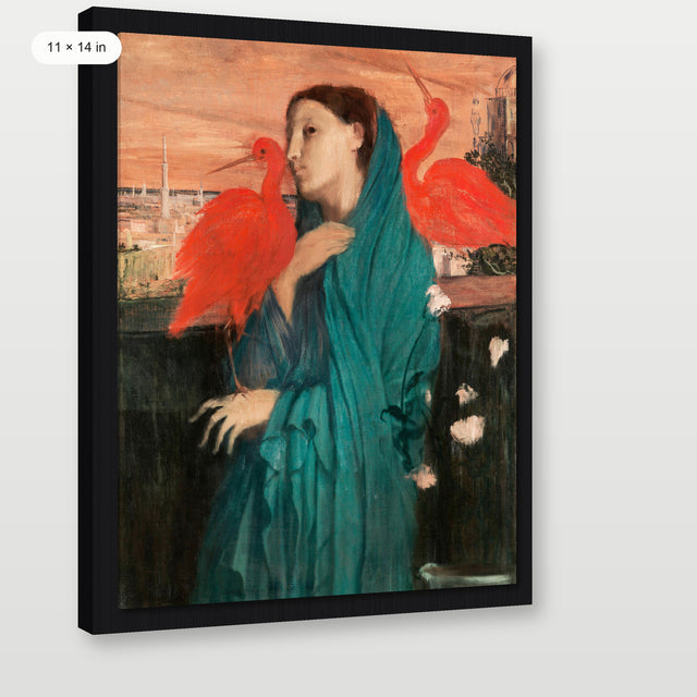 Degas - Young Woman With Ibis, Black Floater Frame