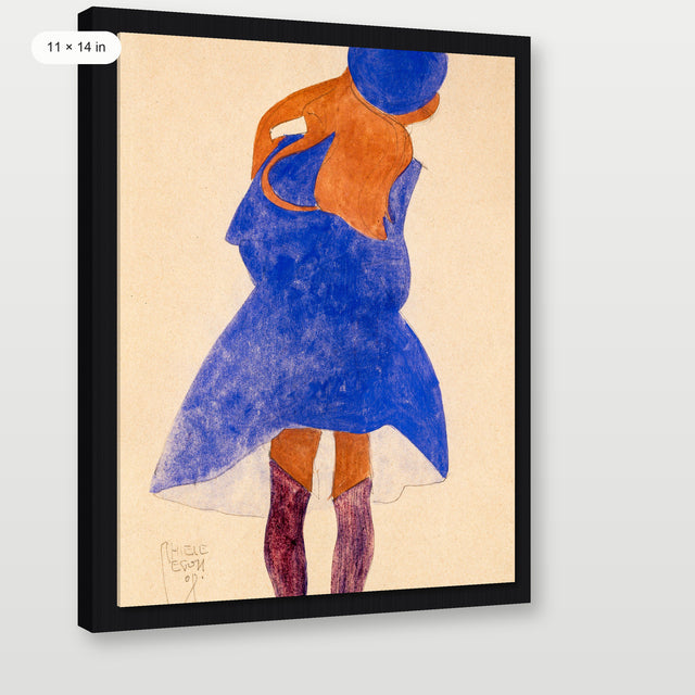 Egon Schiele - Standing Girl, Black Floater Frame