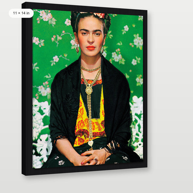 Frida Kahlo - Green, Black Floater Frame