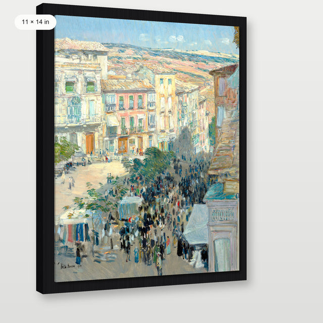 Hassam - Southern French City, Black Floater Frame