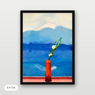 Hockney - Mount Fuji And Flowers