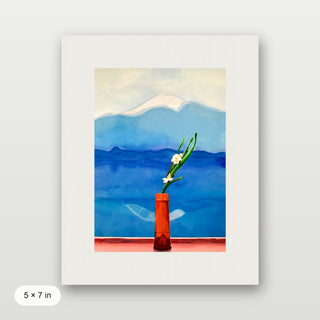 Hockney - Mount Fuji And Flowers