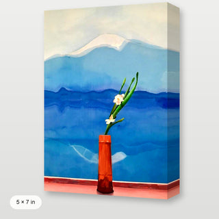 Hockney - Mount Fuji And Flowers