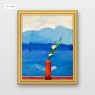 Hockney - Mount Fuji And Flowers