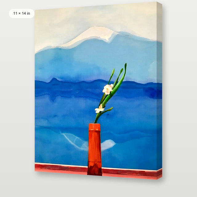 Hockney - Mount Fuji And Flowers, Gallery Wrap