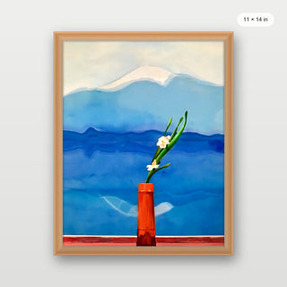 Hockney - Mount Fuji And Flowers
