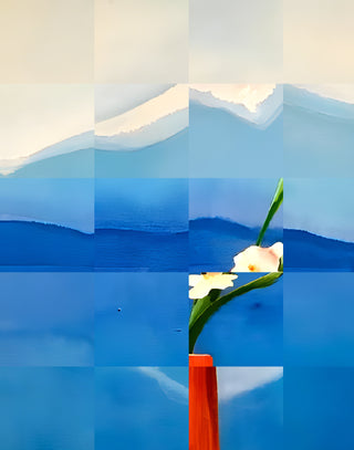 Hockney - Mount Fuji And Flowers