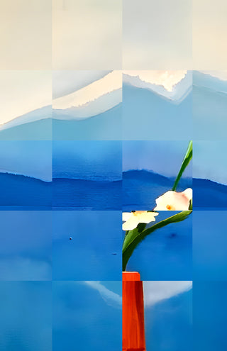 Hockney - Mount Fuji And Flowers