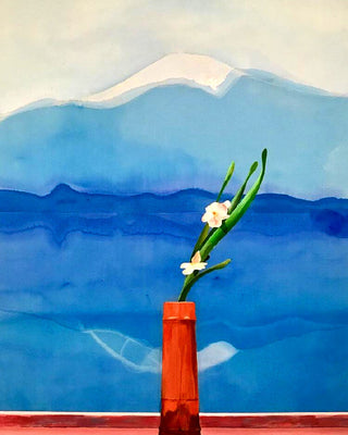Hockney - Mount Fuji And Flowers