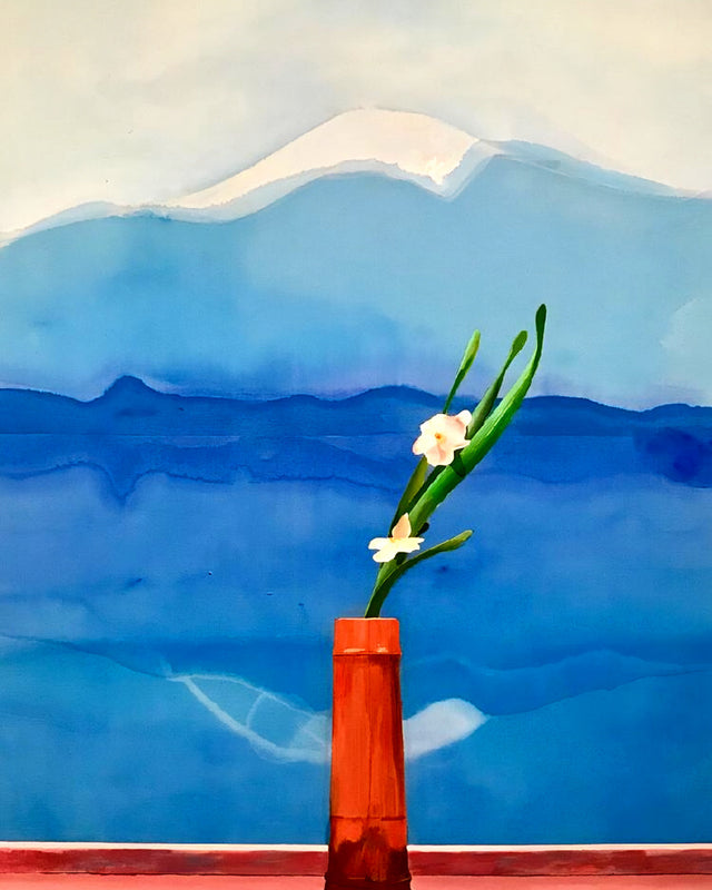 Hockney - Mount Fuji And Flowers, Full Bleed