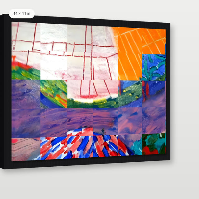 Hockney - Mulholland Drive, Black Floater Frame